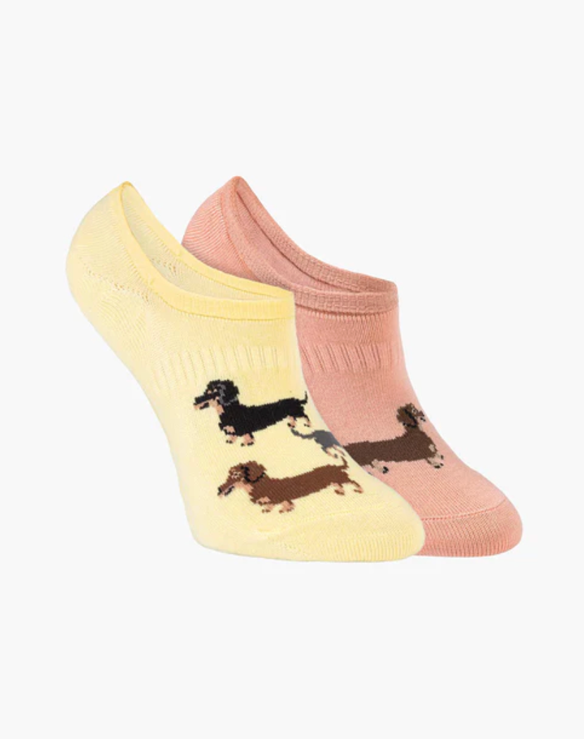 Womens Dash Pups Invisible Socks 2 Pack