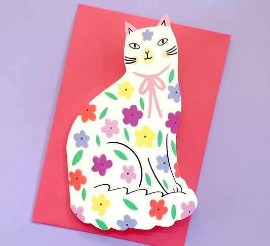 Floral Kitty Greeting Card