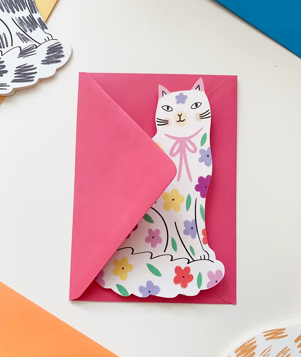 Floral Kitty Greeting Card