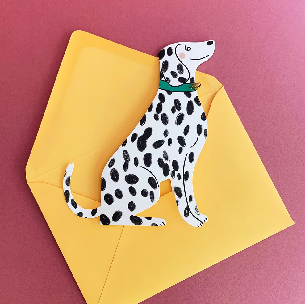 Dalmatian w/ Gold Bell Greeting Card