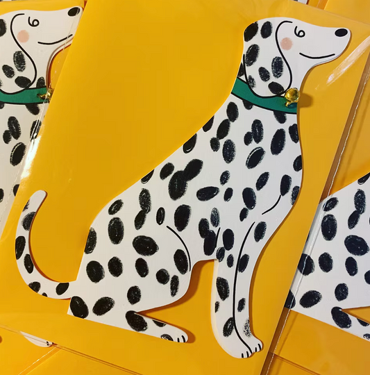 Dalmatian w/ Gold Bell Greeting Card