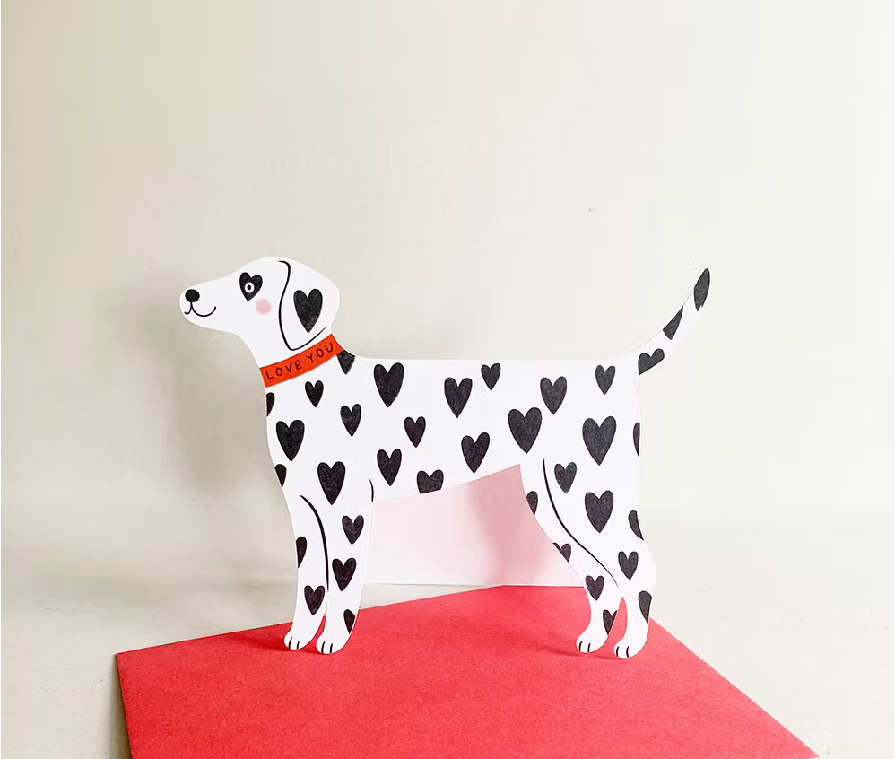 Love Hearts Dalmatian Greeting Card