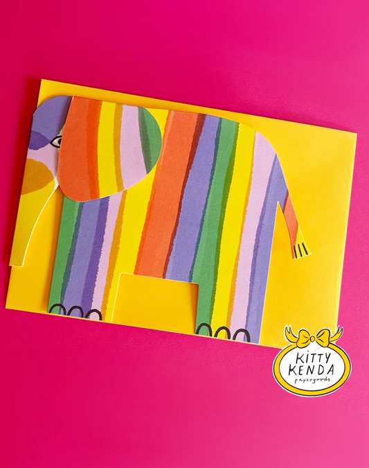 Rainbow Elephant Greeting Card