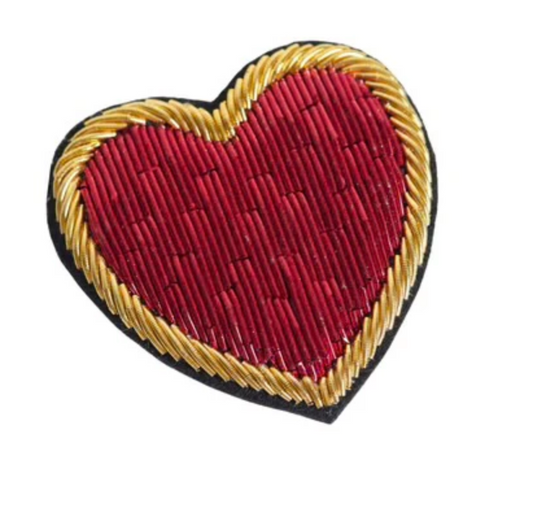 Red Gold Heart Brooch