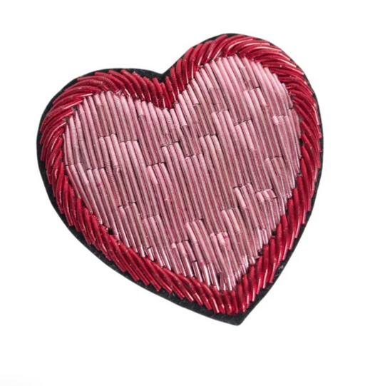 Pink Red Heart Brooch