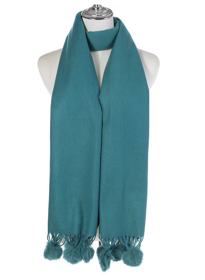 Pom Pom Trim Scarf