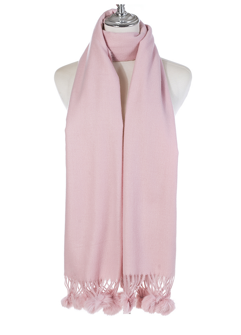 Pom Pom Trim Scarf