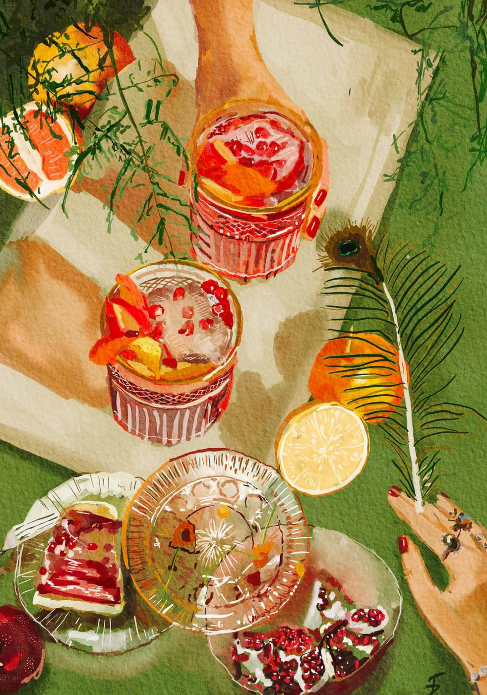 Pomegrante Cocktails - Ekaterina Zagorska