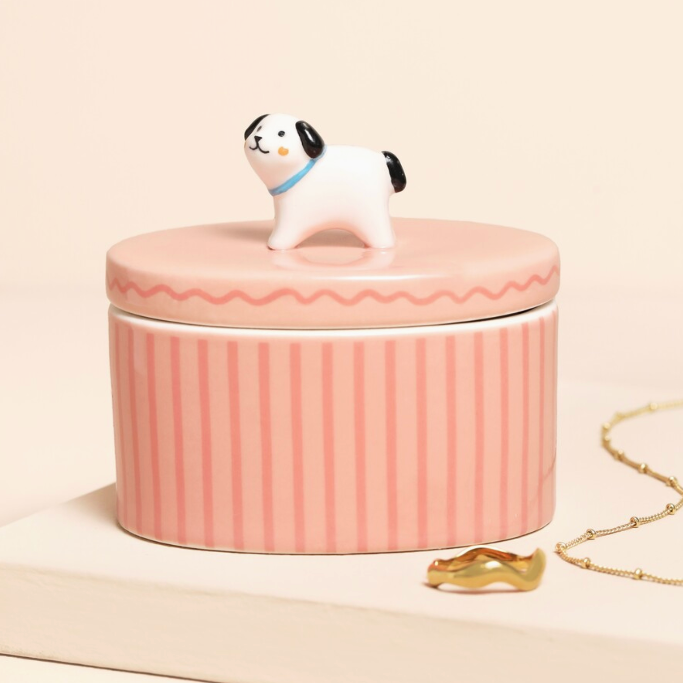 Dog Ceramic Trinket Pot