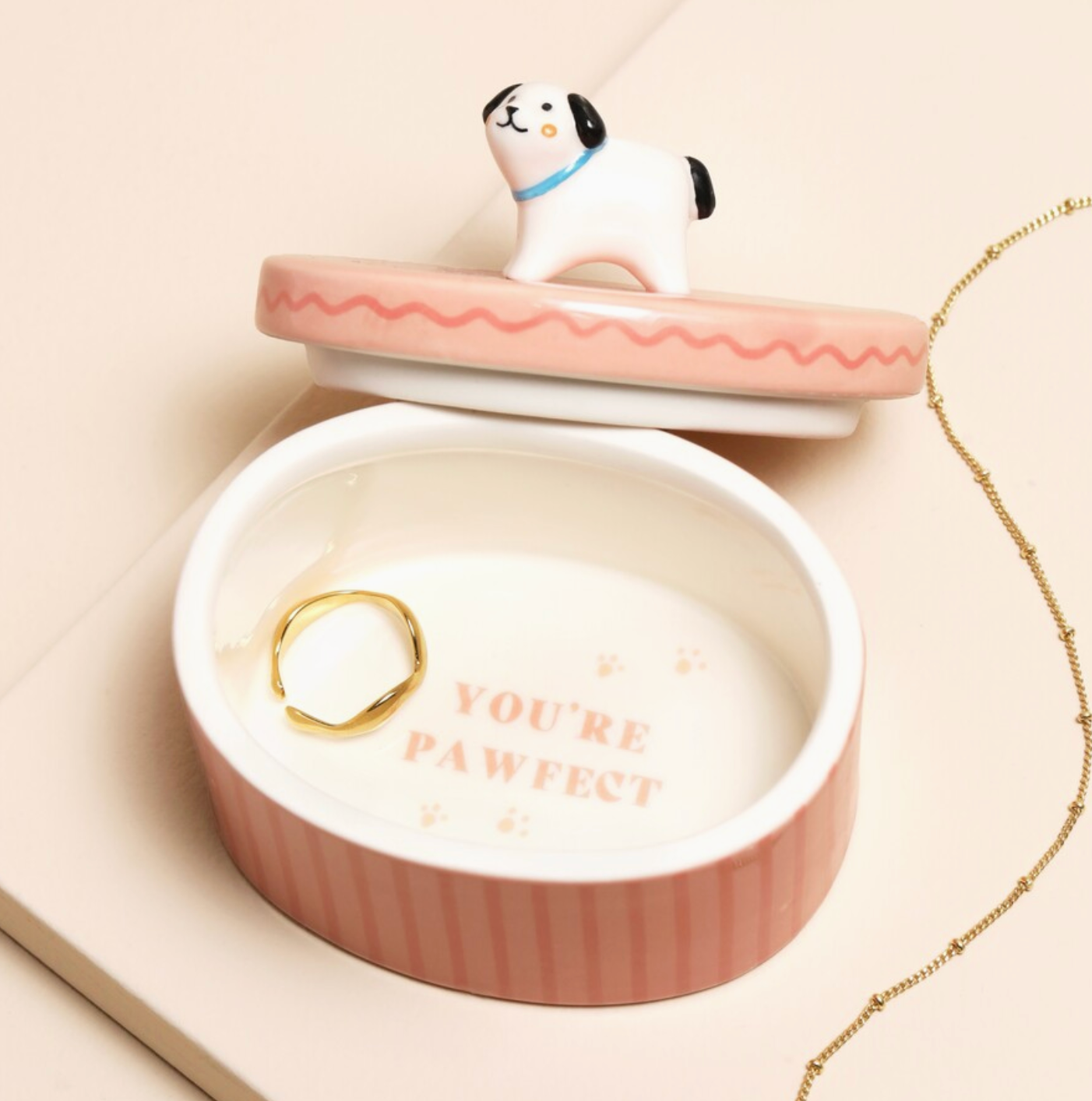 Dog Ceramic Trinket Pot