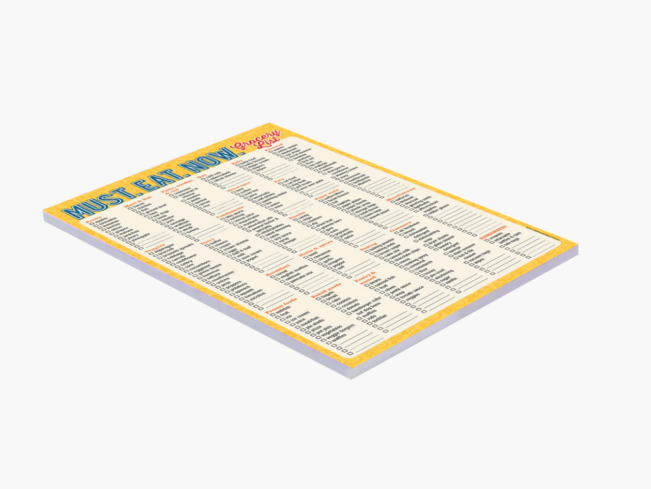 Must. Eat. Now. Grocery List Note Pad