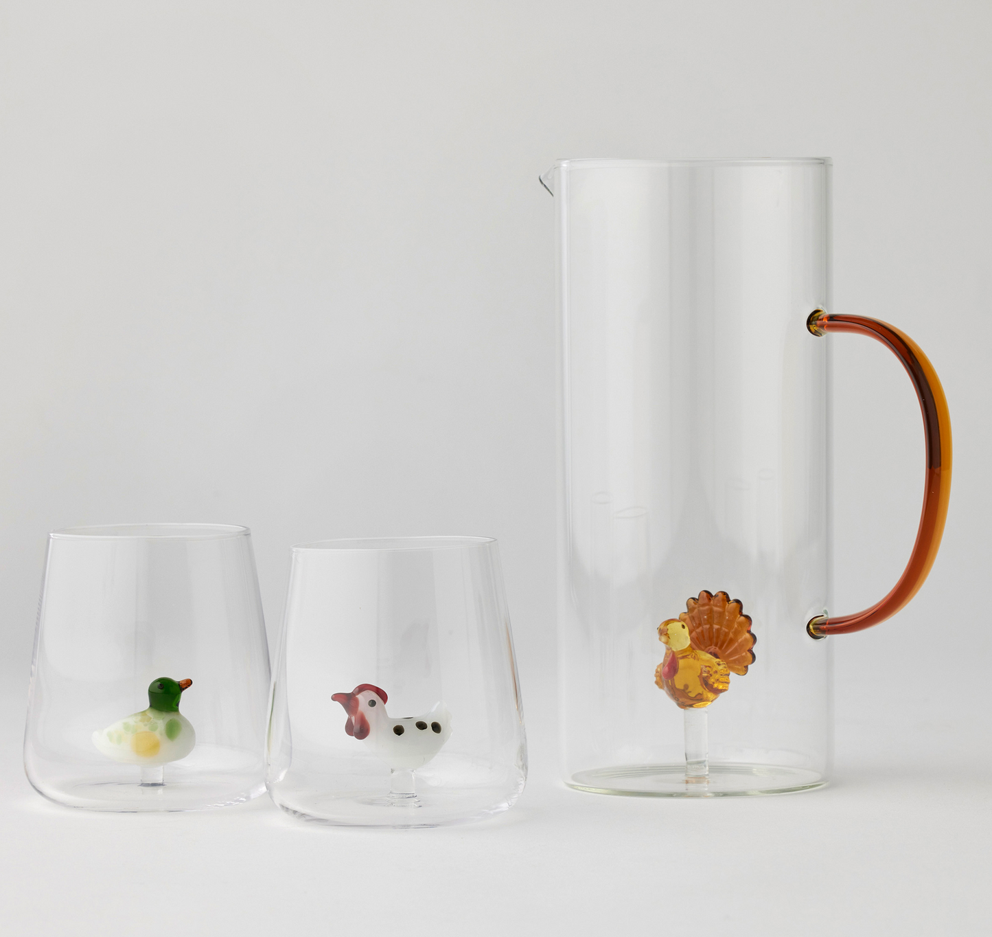 Feathered Flock Jug & Tumblers