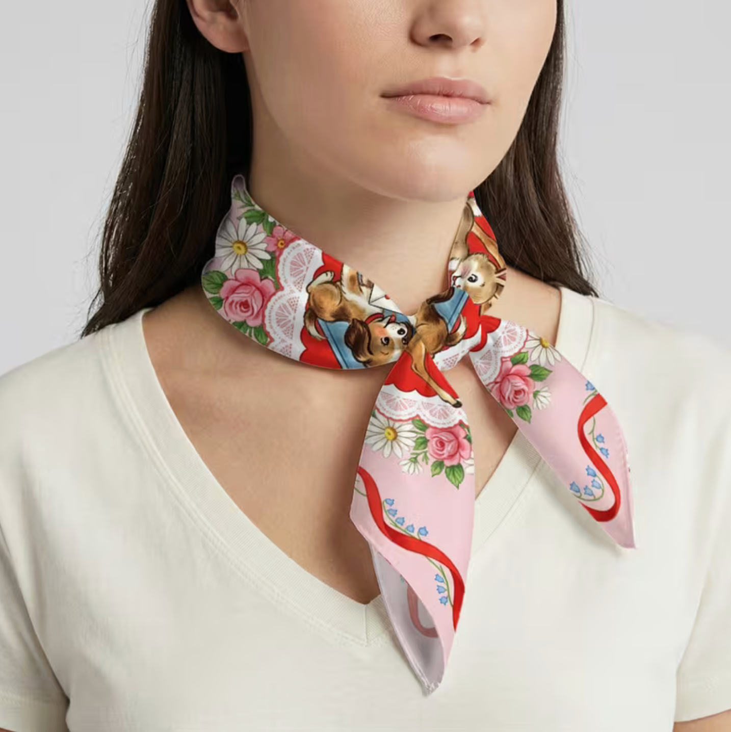 Square Scarf Vintage Love Letter