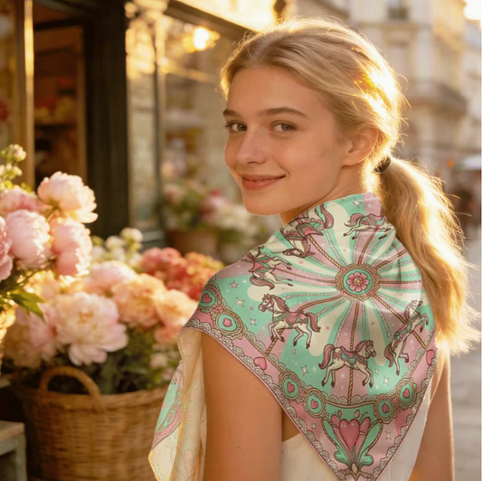 Square Scarf Cotton Candy Carousel