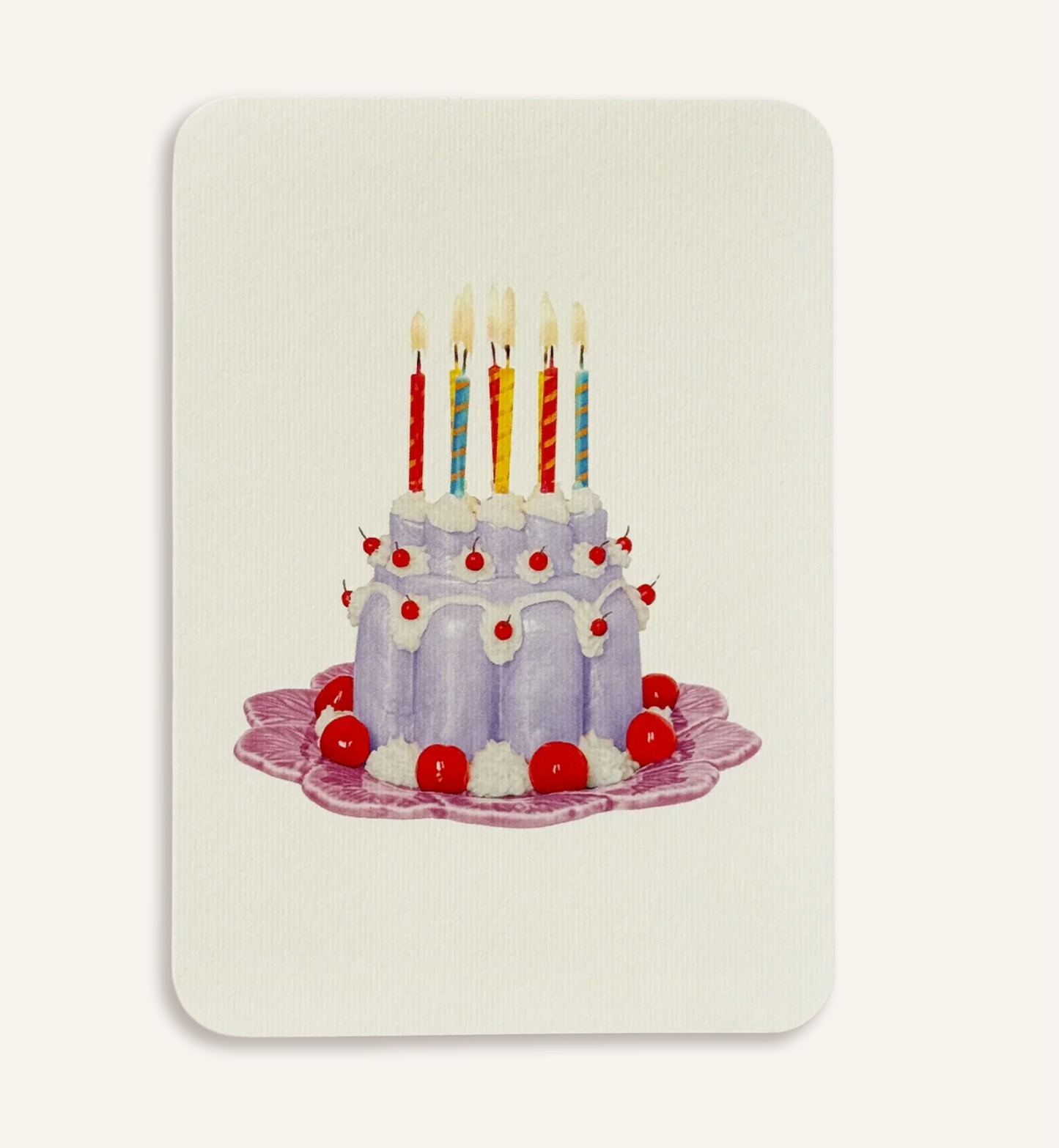 Lavender Cream Blancmange - Greeting Card