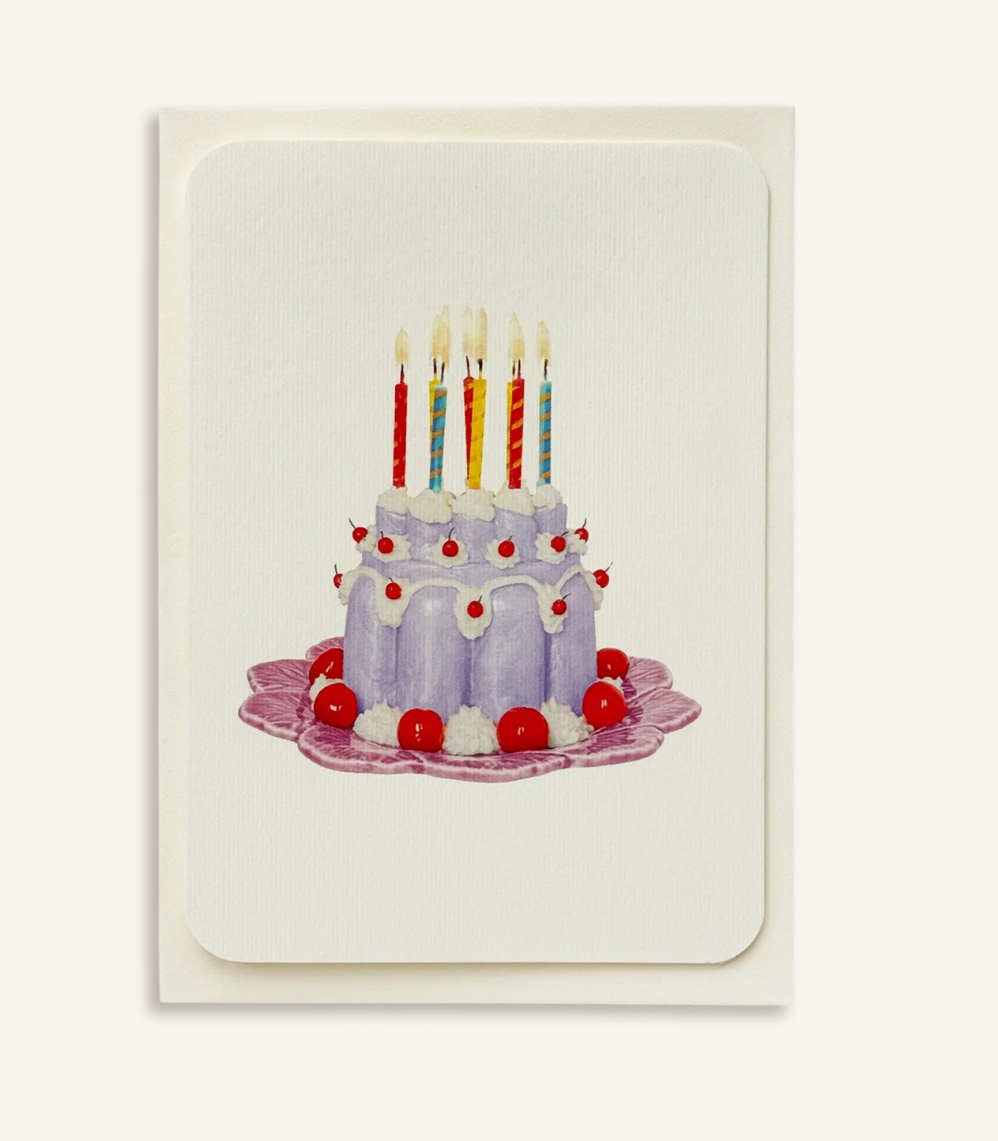 Lavender Cream Blancmange - Greeting Card