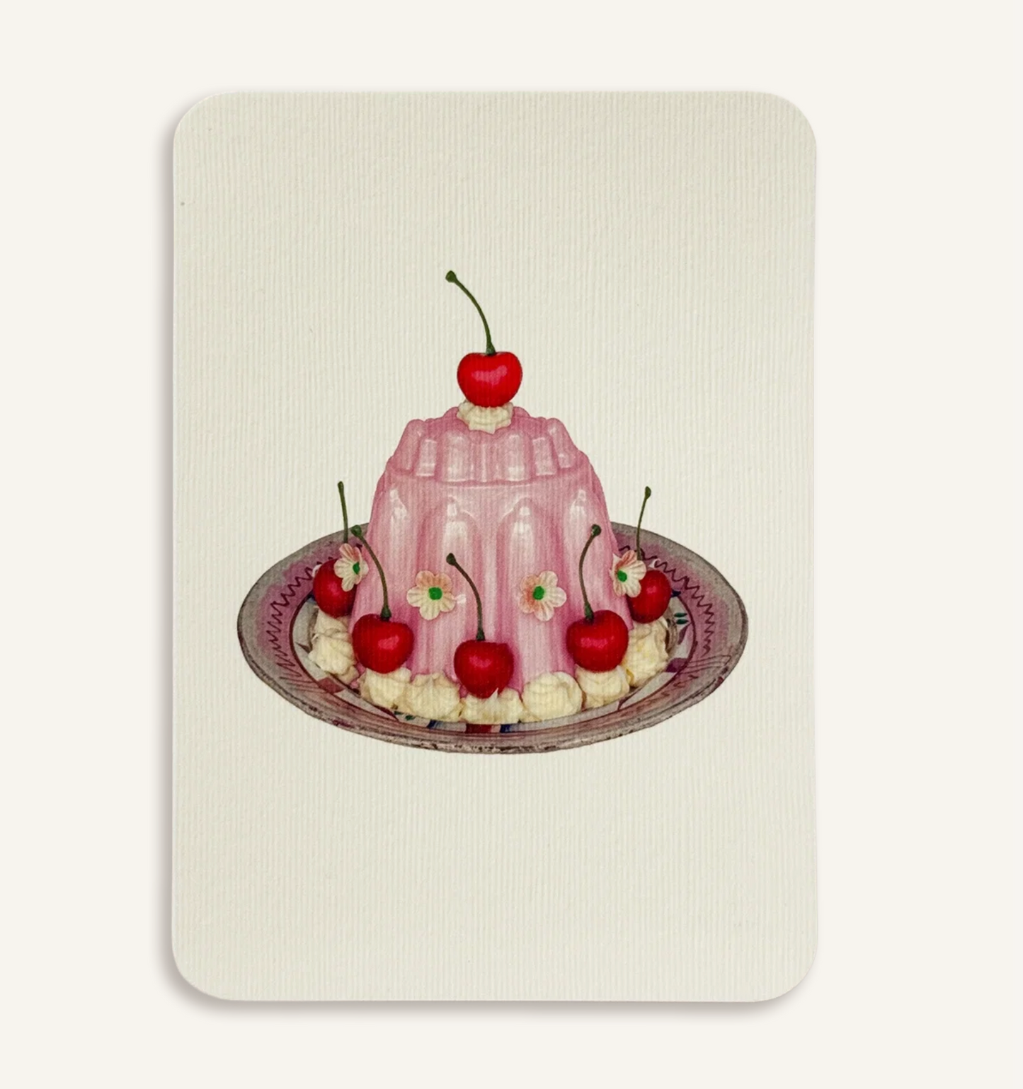 Rose Petal Cream Blancmange - Greeting Card