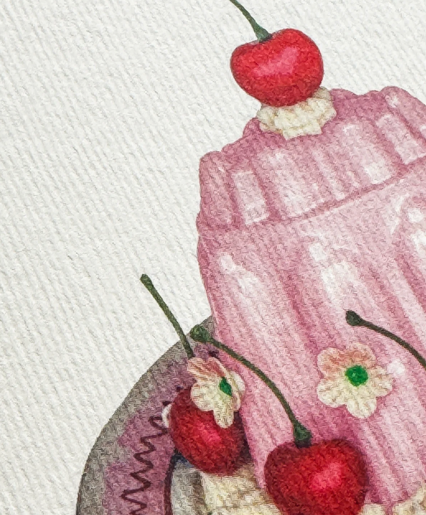 Rose Petal Cream Blancmange - Greeting Card