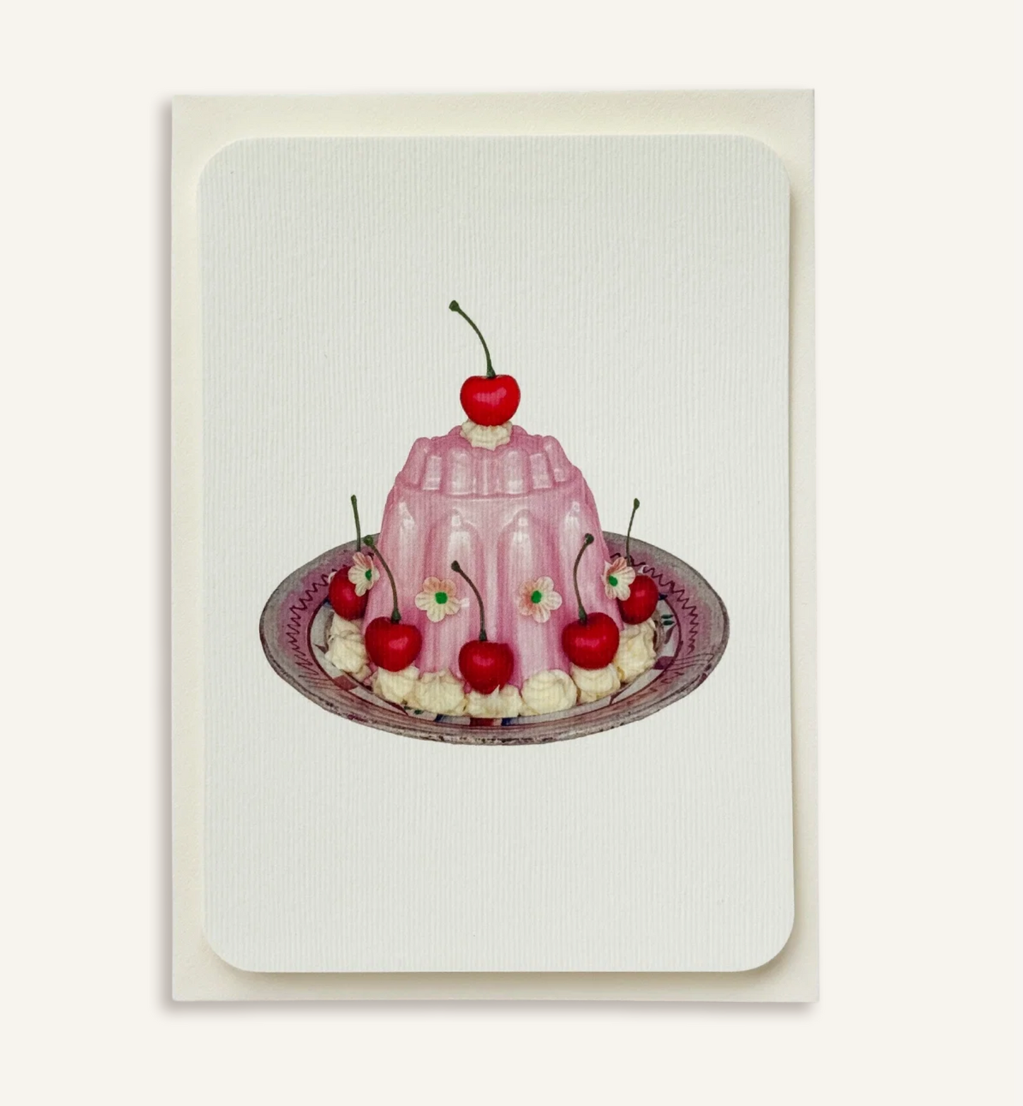 Rose Petal Cream Blancmange - Greeting Card
