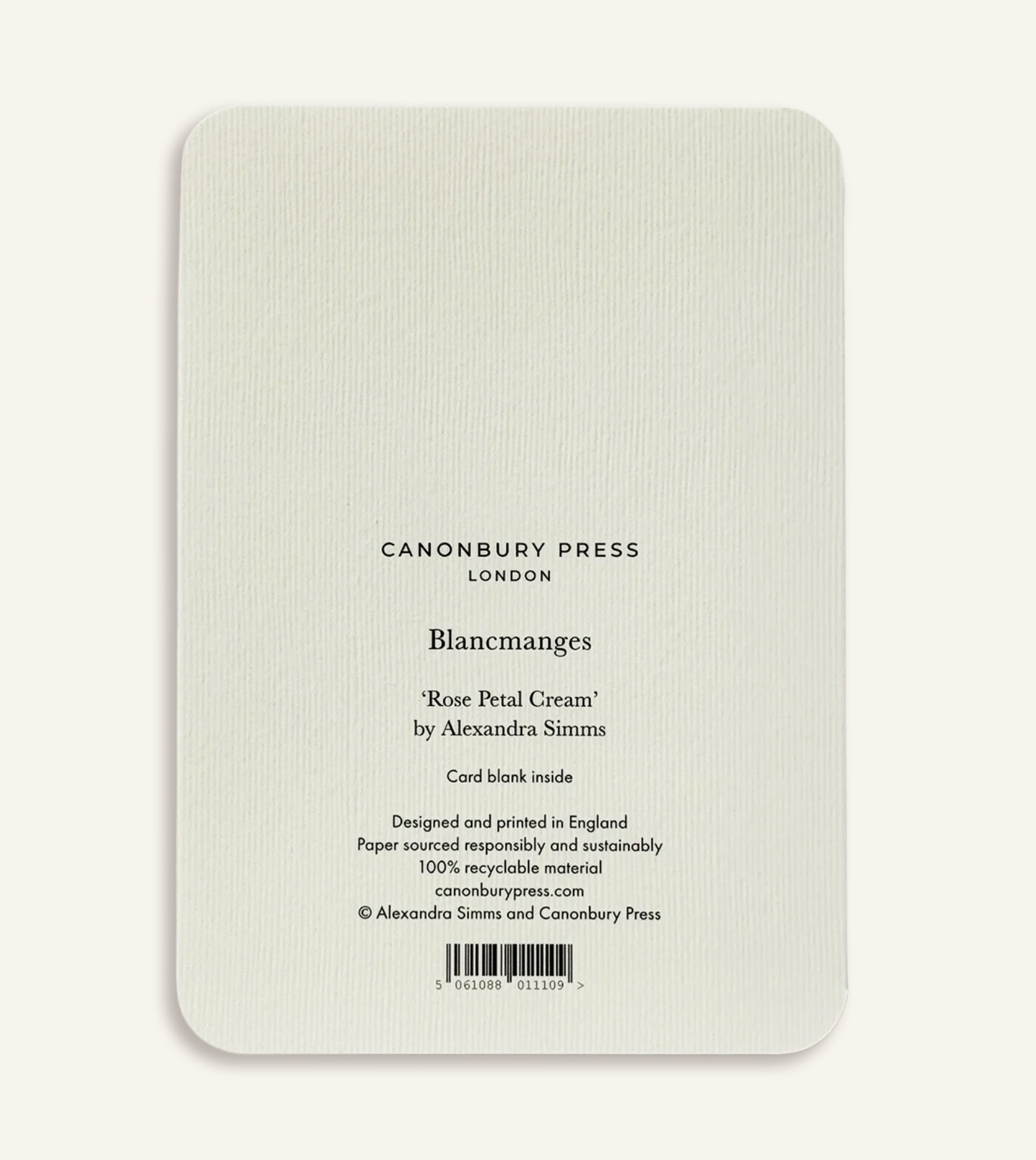 Rose Petal Cream Blancmange - Greeting Card