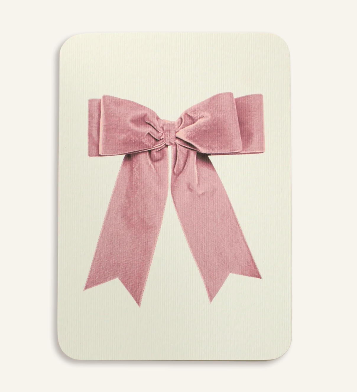 Pink Velvet Bow - Greeting Card