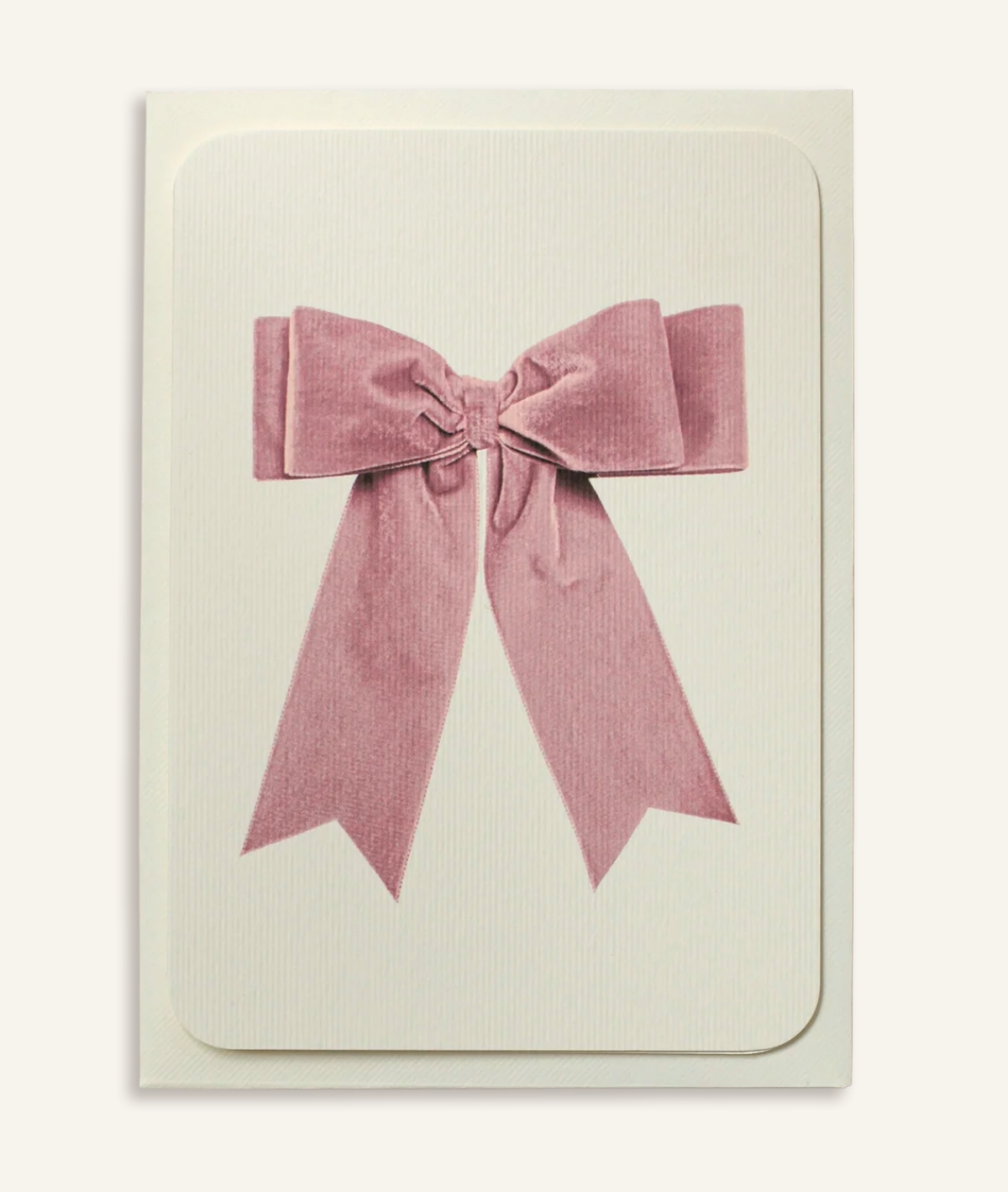 Pink Velvet Bow - Greeting Card
