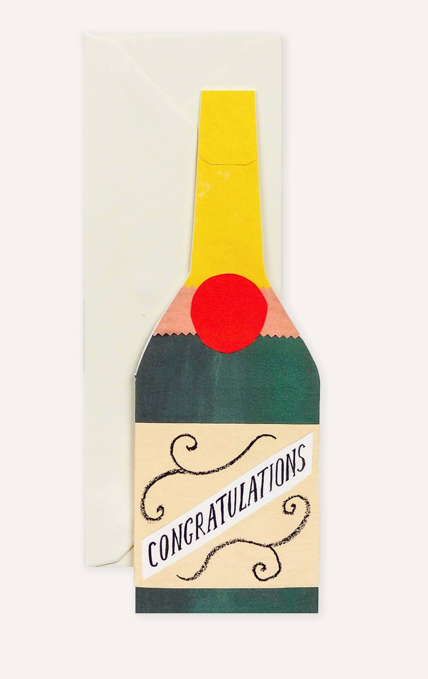 Champagne Bottle Card