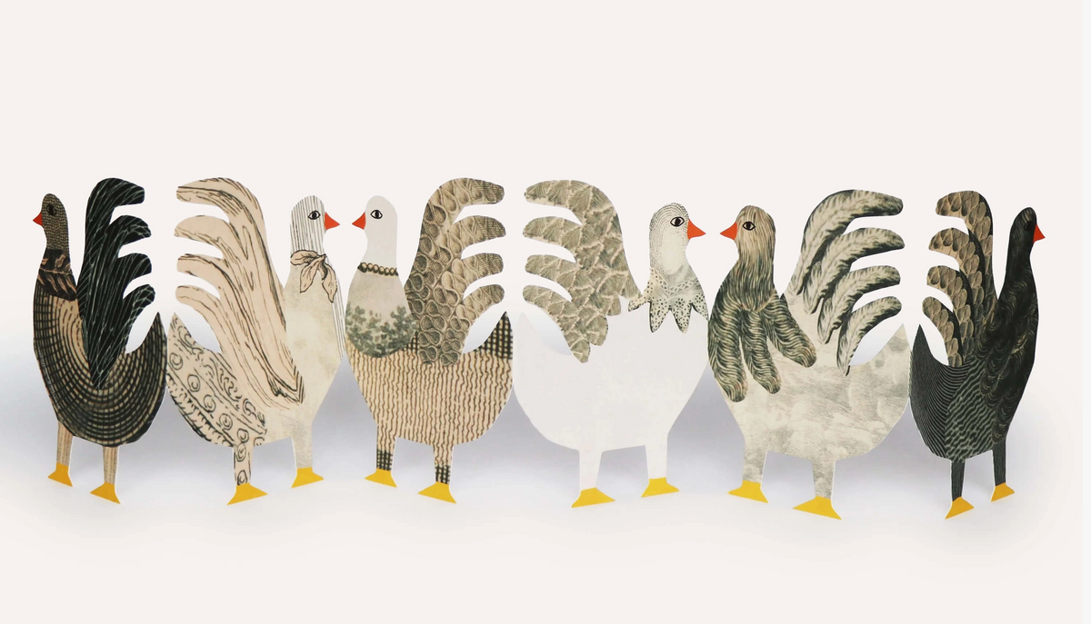 Chickens Concertina Card