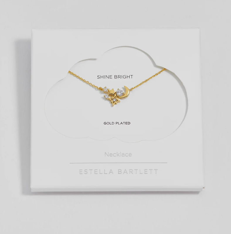 Moon & Stars Cluster Necklace - Gold