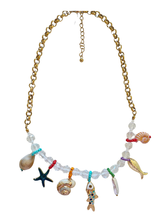 Beaded 7 Seas Charm Necklace