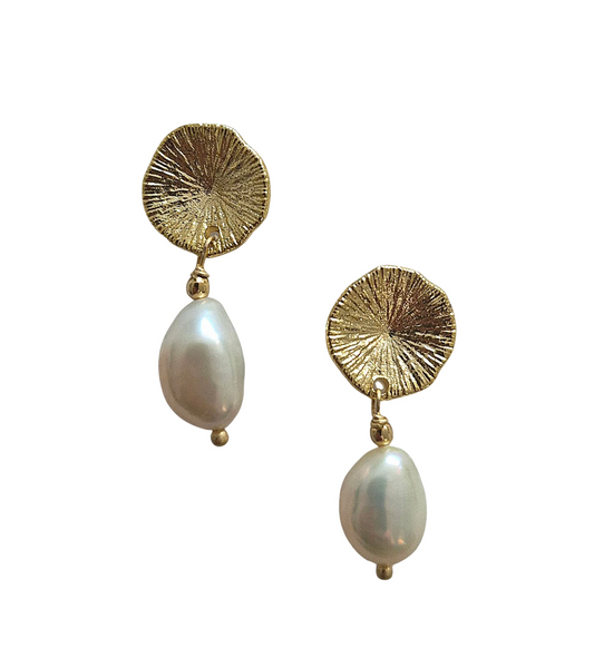 Natural Freshwater Pearl Drap Earrings