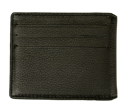 Mens Leather Bi Fold Wallet - Black