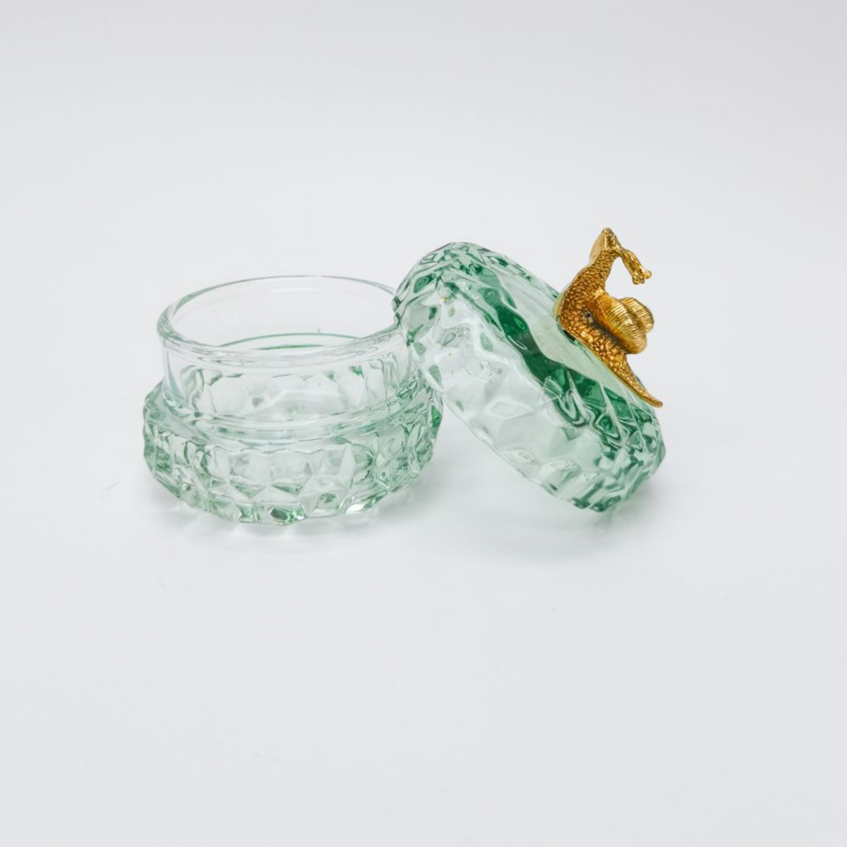 Gold Snail Glass Trinket Box