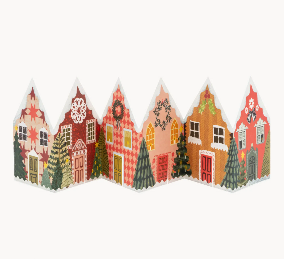 Christmas Houses Concertina Greeting Card
