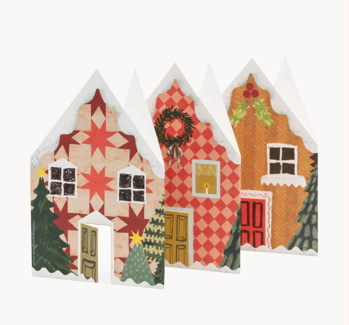Christmas Houses Concertina Greeting Card