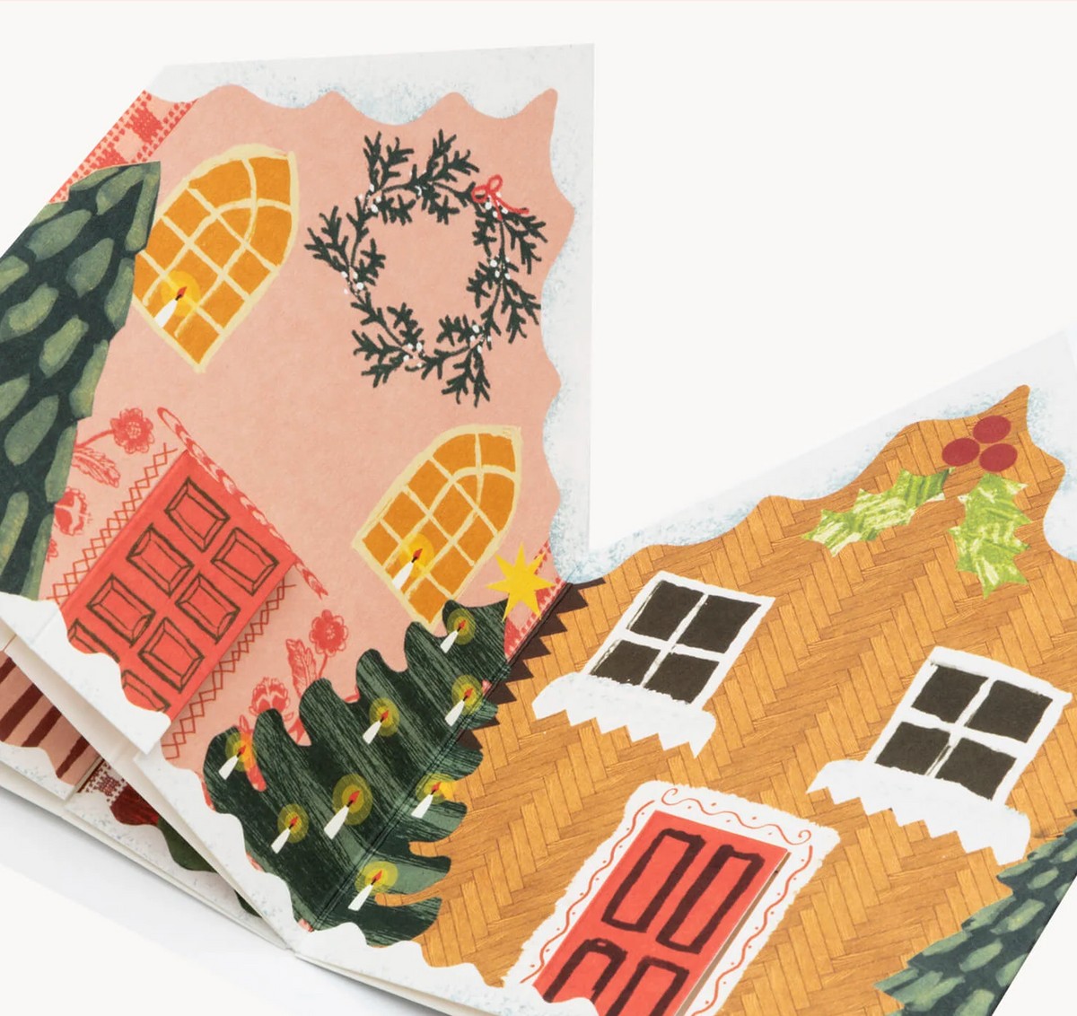 Christmas Houses Concertina Greeting Card