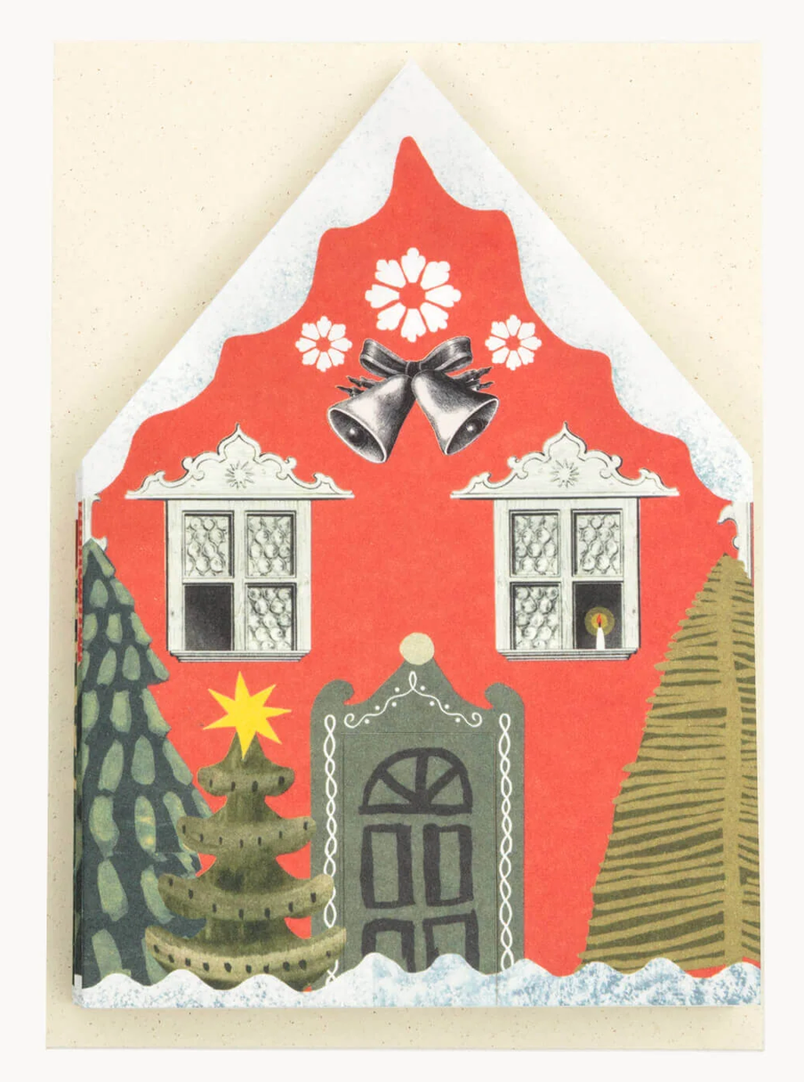 Christmas Houses Concertina Greeting Card