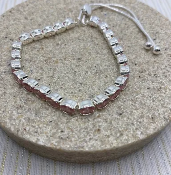 Oval Crystal Slider Bracelet