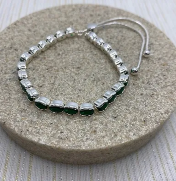 Oval Crystal Slider Bracelet