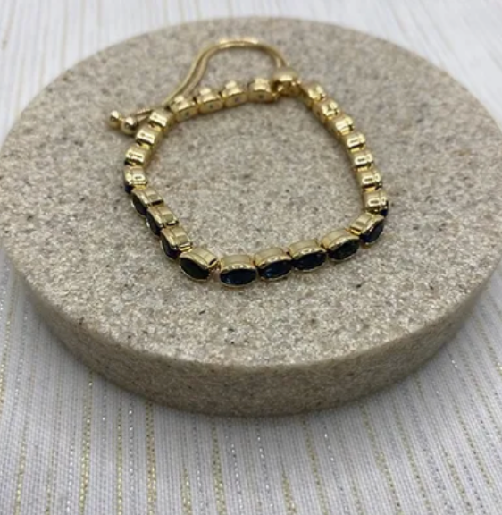 Oval Crystal Slider Bracelet