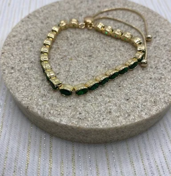 Oval Crystal Slider Bracelet