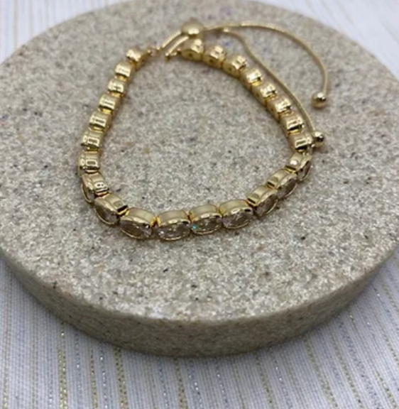 Oval Crystal Slider Bracelet