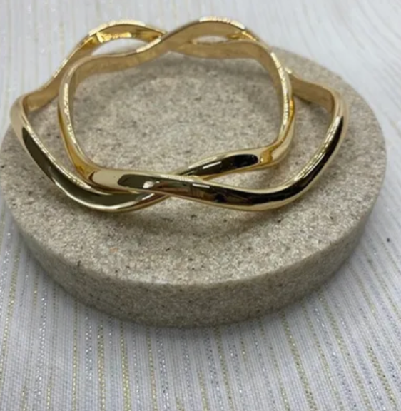 Wavy Bangle Set of Two