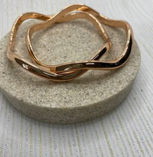 Wavy Bangle Set of Two