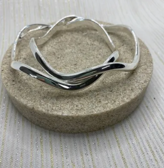Wavy Bangle Set of Two