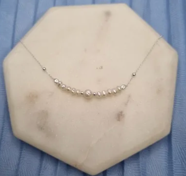Freshwater Pearl and Ball Necklace