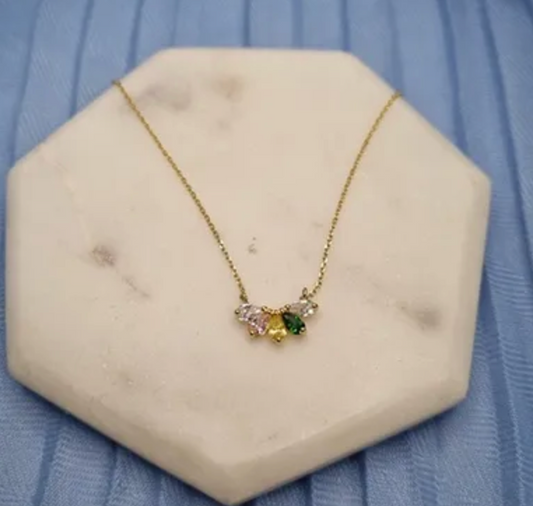 Cubic Multicolour Necklace