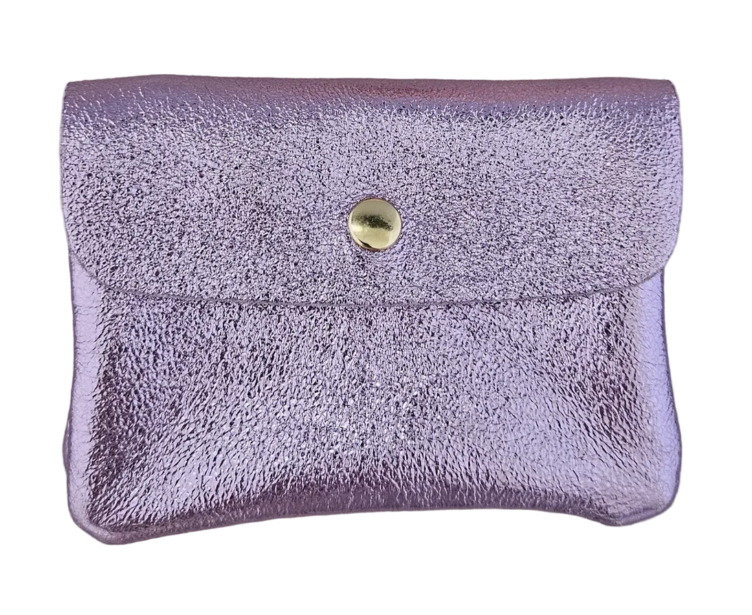 Coin Purse Metallic Mauve