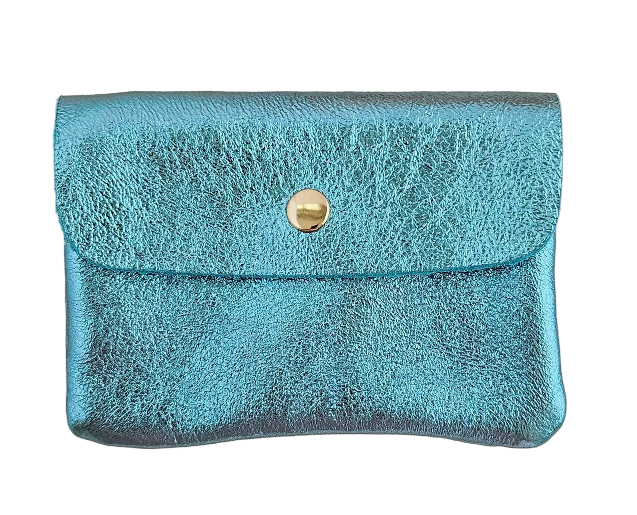Coin Purse Metallic Turquoise