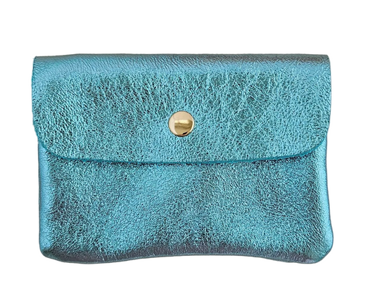 Coin Purse Metallic Turquoise